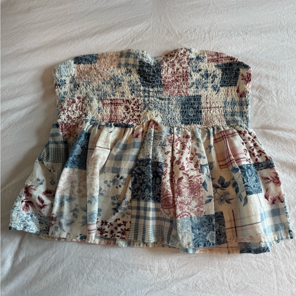 american eagle smocked top, size: medium, color: multi, worn once